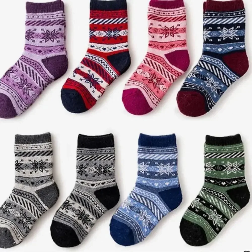 New warm winter blue jaccard boot socks kids 7-10